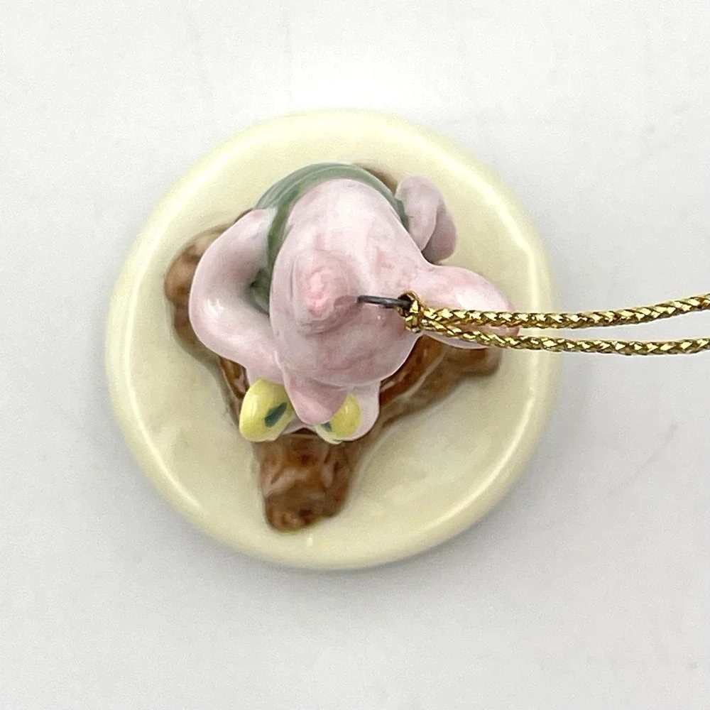 Vintage Disney Classic Pooh Piglet Porcelain Ornament Midwest Cannon Falls 2.5